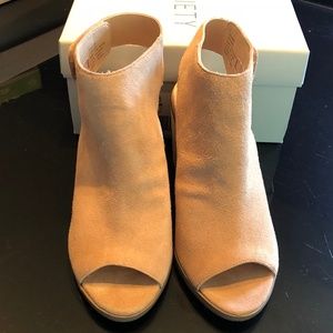 Sole Society Suede Peep-Toe Ankle Boots - Ferris